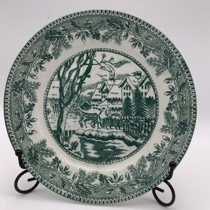 Vintage Japanese Winter Country Scene Plate